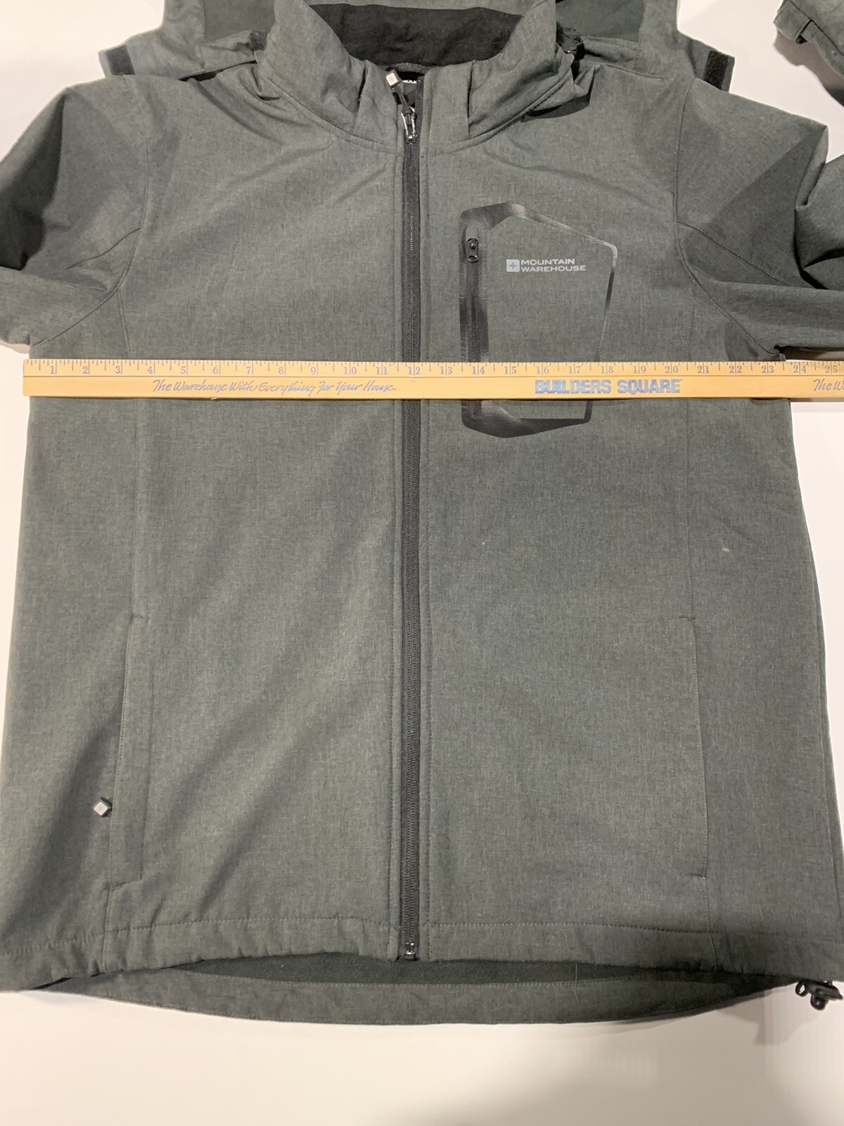 Mountain Warehouse Jacket Men&rsquo;s Large Fleece Lined, Black Hooded Waterproof