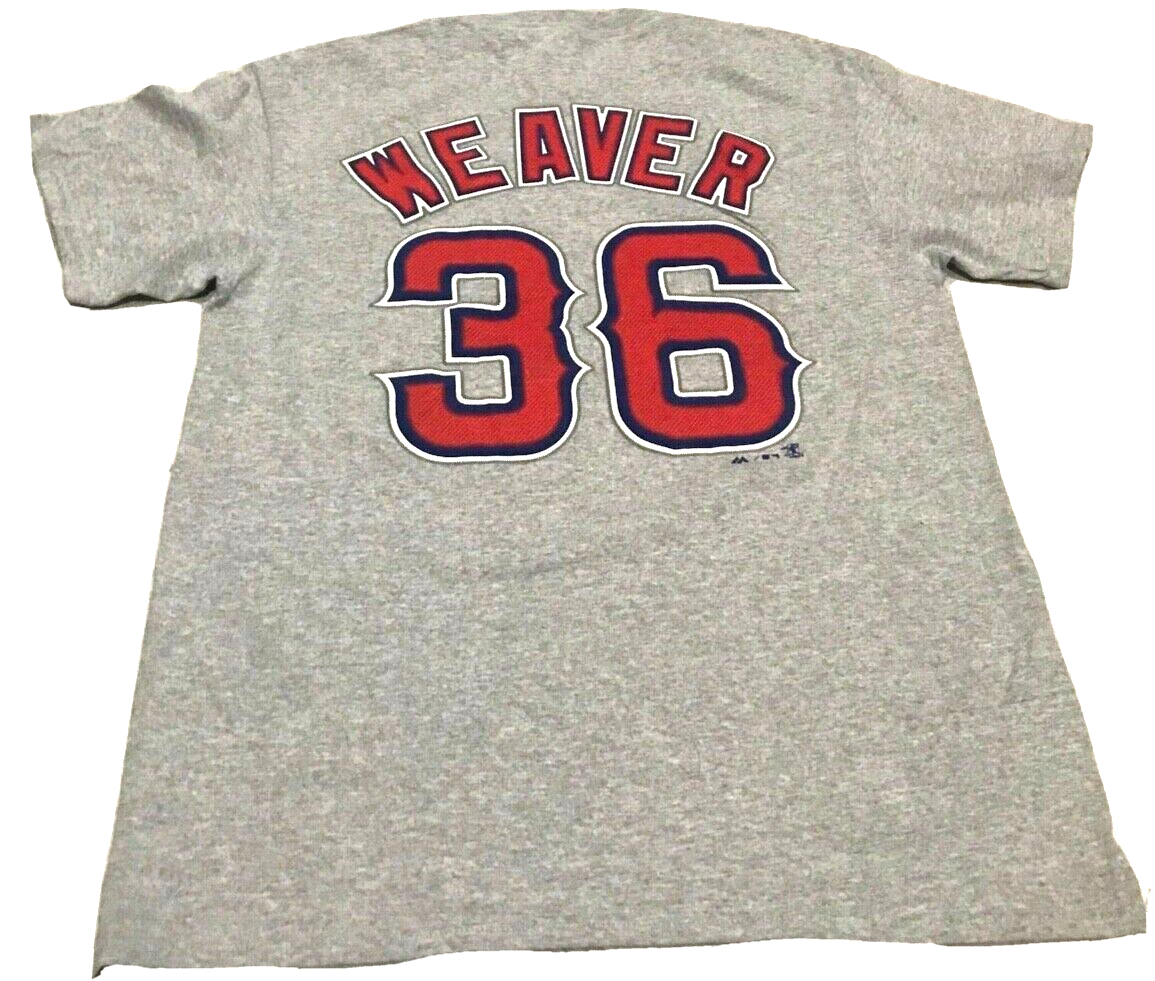 LA Angels T-Shirt Gray Small Mens Weaver 36 Majestic MLB Baseball