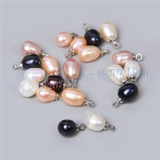 Wholesale Natural White Pink Purple Black Freshwater Cultured Drop Pearl Pendant