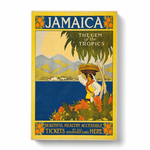 Quadro vintage da viaggio Giamaica arte da parete arte da parete incorniciata stampa poster immagine - Foto 2 di 6