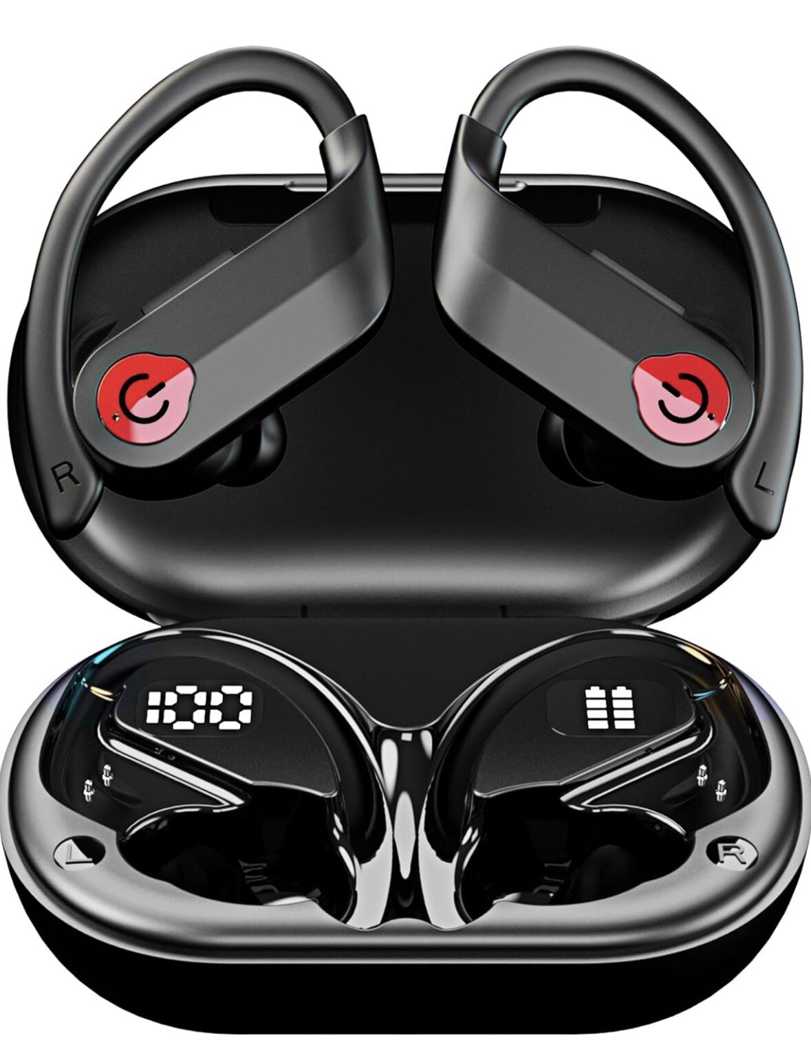 Wireless Earbuds with Built-in Mic IPX7 Waterproof Bluetooth Black-image
