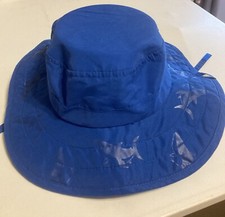Child  s Sun Protection Safari Hat 50 UPF Full Brim Blue Polyester 50 - 54 cm