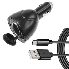 2-Port USB Charger 6ft Type-C Cable Power Cord DC Socket for Cell Phones