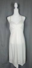 Vtg Vanity Fair Women Full Slip 36 Ivory Babydoll Lingerie Dress Soft Neutral