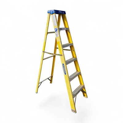 6 ft Werner Type I Fiberglass Step Ladder 250 Lbs Model FS106 Heavy Duty