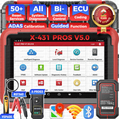 Launch X-431 PROS V5.0 Diagnostic Tool Diagnose TPMS Supports CANFD and DOIP