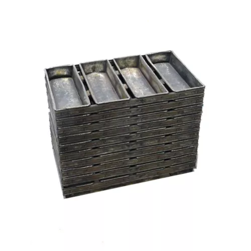 (Lot of 10) Ekco 54 Vintage 4-Strap Commercial Baking Pans 25.25"Lx 15"Wx 2.5"H