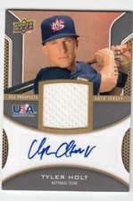 Tyler Holt 2009 Upperdeck ML Baseball Auto Game Jersey Numbered Card Nationals