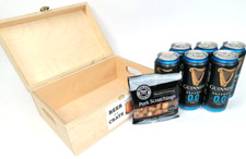 Guinness In A Crate - 6x 440ml Cans of 0% Stout in a Hinged Wooden Box - for him