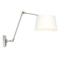 Wandlampe Gelenkleuchte Schlafzimmerleuchte Textil Weiß Schwenkbar Drehdimmer