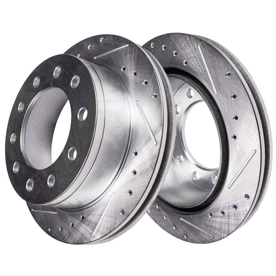 Rotores de freno delanteros traseros perforados de 15,35 pulgadas (390 mm) para Ram 4500 5500 2013-2024 Foto 4 de 4