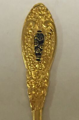 Decorative Demitasse WG Gold Plated Vintage Souvenir Spoon Collectible