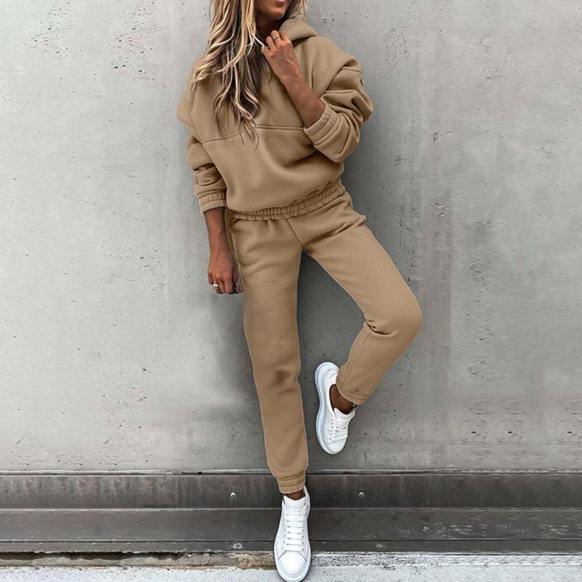 1 Set Women Jogging Suits Elastic Soft Pullover Hoodie Sweatpants Sport  Outfits | eBay