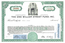 RARE EARLY 60's LEHMAN BROTHERS STOCK! ONE WILLIAM STREET (PIONEER MUTUAL FUND!)