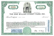 RARE EARLY 60's LEHMAN BROTHERS STOCK! ONE WILLIAM STREET (PIONEER MUTUAL FUND!)
