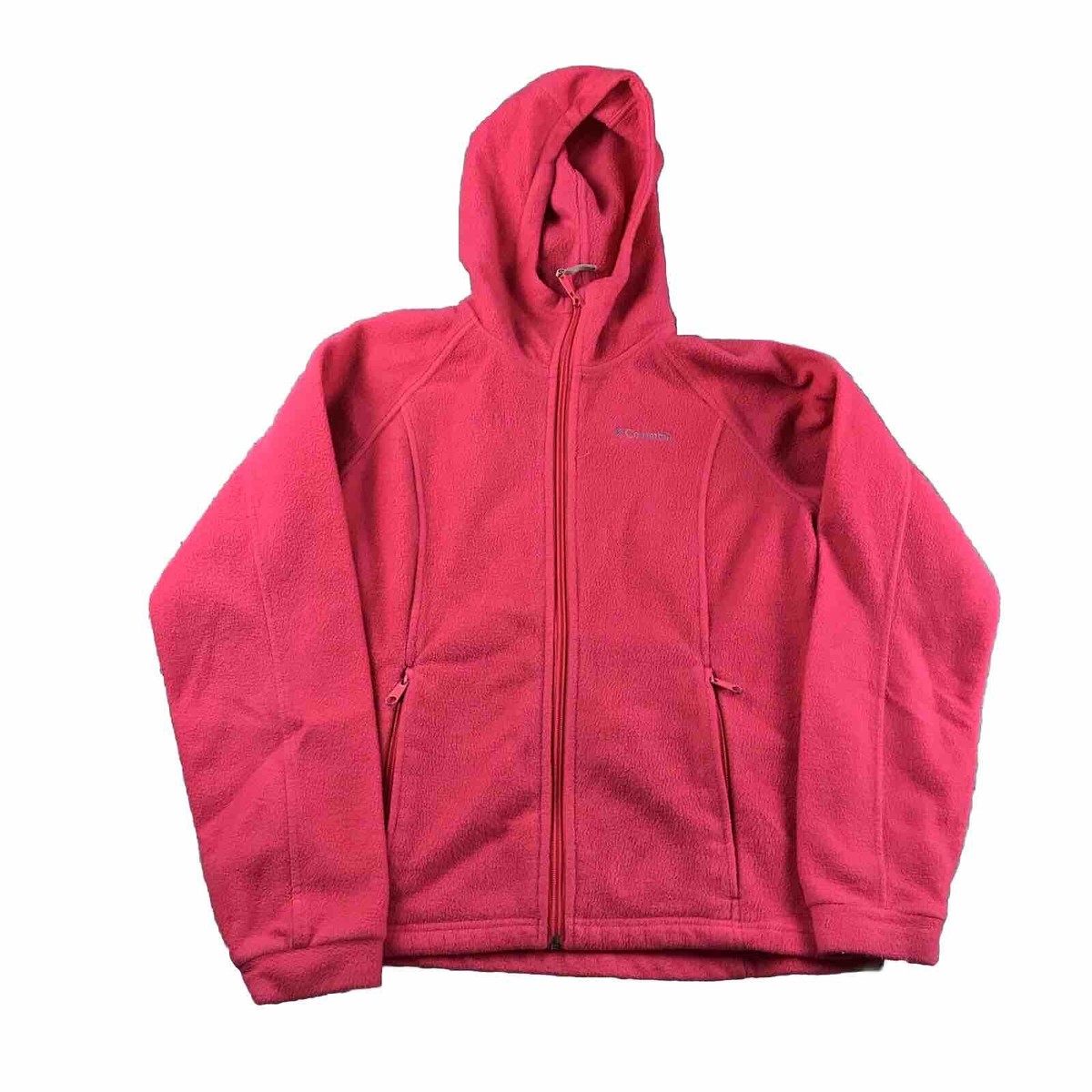 Columbia Hoodie Girls 14/16 Pink Fleece Full Zip Lightweight