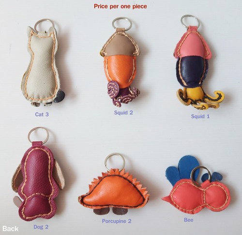 Leather Keychain Animal Model for Purse Handbag Handmade Gift - Picture 2 of 12