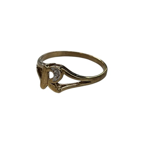 9ct 9k Yellow Gold Initial Letter R Diamond Signet Ring Size L1/2. Brand New - Picture 3 of 8