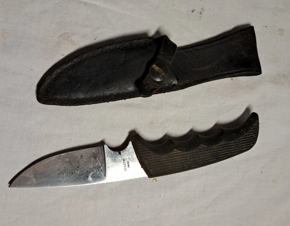 Охотничий нож Kershaw 1030TF с фиксированным лезвием с защелкой кожаные ножны сделано в Японии - Изображение 2 из 4
