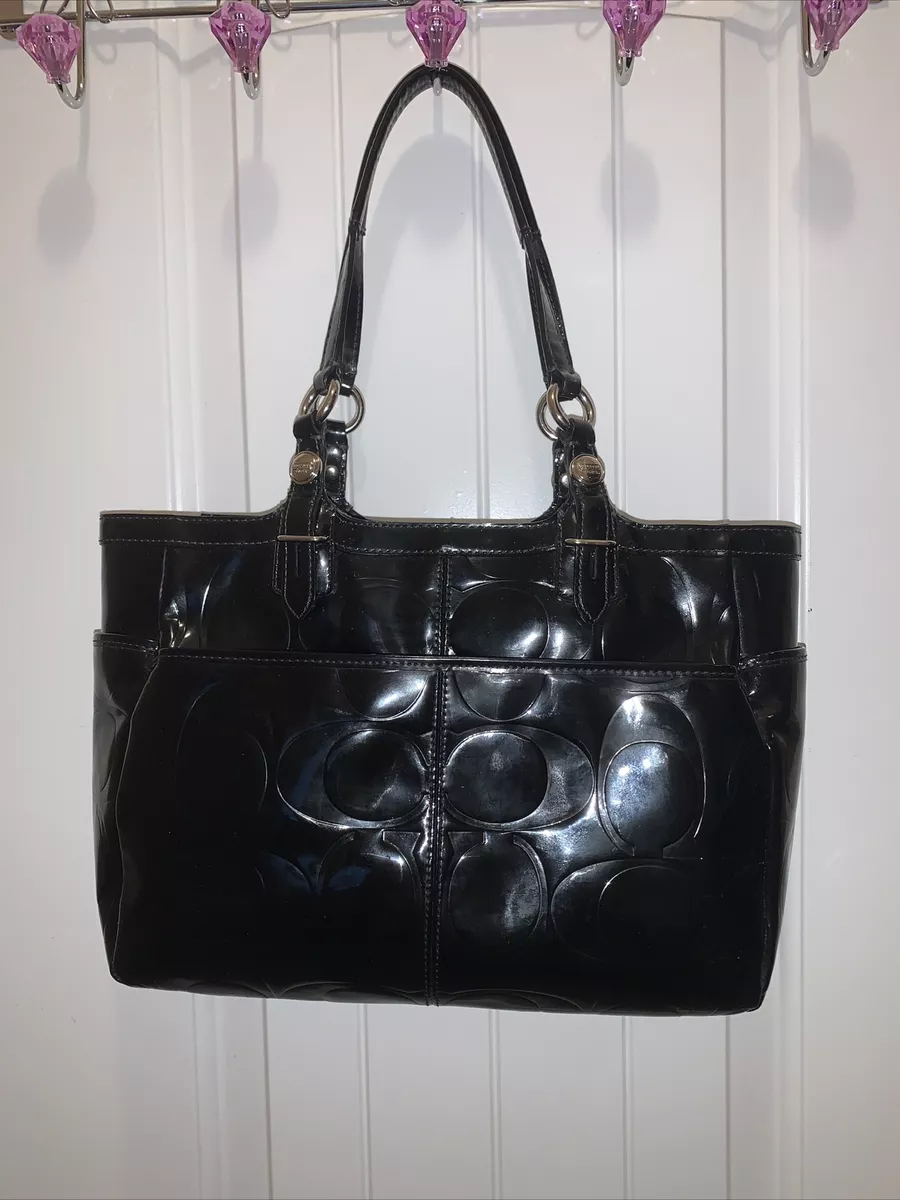 Patent Leather Shoulder Bag - Black