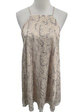 Urban Outfitters Silence & Noise Ivory Shimmer Snakeskin Trapeze Dress Sz Large