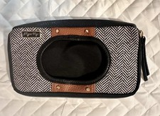 Itzy Ritzy Travel Baby Wipes Case Clip-On, Herringbone Black  Coffee, 5"x9"