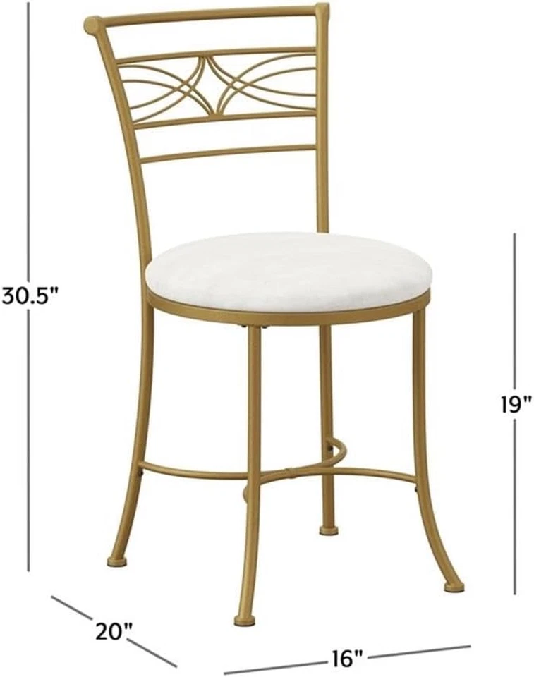 Furniture Dutton Vanity Stool, Gold - Image 3 of 4