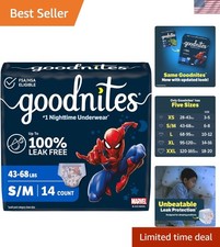 Goodnites Disposable Bedwetting Underwear Size S/M, 14 Pack for Boys' Confidence