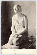 Postal escultura vintage de Juana de Arco de Henri Chapu Louvre Rppc
