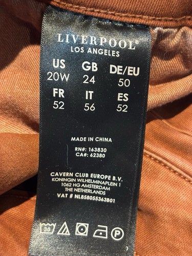 Pantalones de mezclilla elásticos ajustados canela talla grande 20W Liverpool Los Angeles para mujer - Imagen 3 de 15