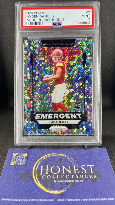 Jayden Daniels (RC) Grade PSA 9 - 2024 Panini Prizm Silver No-Huddle Prizm #2