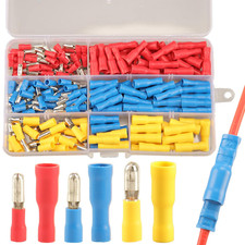 200Pcs Bullet Connectors Male and Female, Bullet Wire Terminals Crimp Terminal A