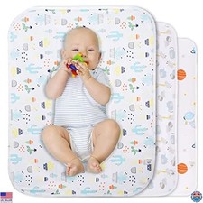 Waterproof Baby Diaper Changing Pad - Portable 3 Pack Washable Liners 27.5"x37.8