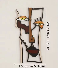 Abstract Face Wooden Wall Art Hanging Decor for Home or Office