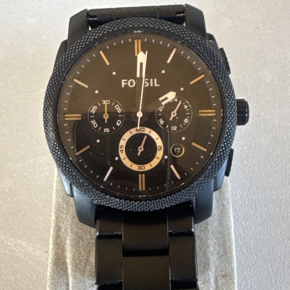Fossil FS4682 Men's Machine Black Staninless Chronograph Watch