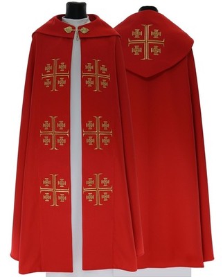 Red Gothic Cope with stole Vestment Capa pluvial Roja Piviale Rosso K723C