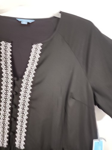 Draper James RSVP Womens Size-Lg Black Maxi Dress V-Neck Short Sleeve Embroidery - Picture 4 of 21