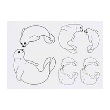 4 x 'Seal Duo' Temporary Tattoos / Transfers TO00015322 