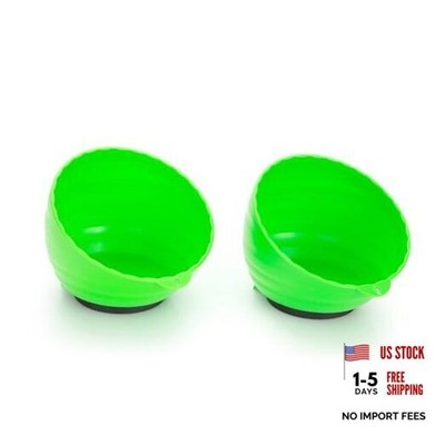 25115 Green Magnetic Nut Cups, 2 Pack, Each Curved Magnetic Parts Green 2 Pack