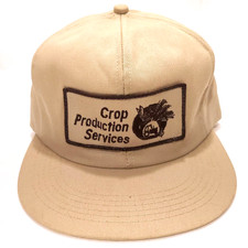 Vintage K Products USA MADE Crop Production Services Farm Trucker Hat Snapback