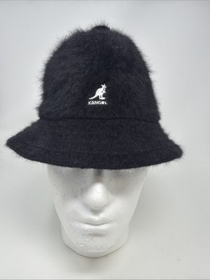 Vintage Kangol Furgora Bucket Hat Black Angora Rabbit Fur Blend Size S/M 90s