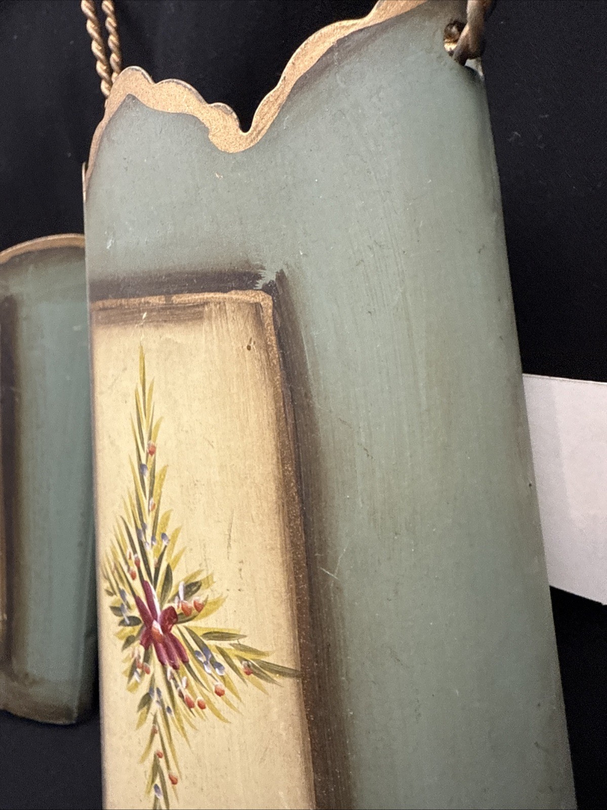 Wall Pocket Planters Sage & GOLD METAL PLANTER French Garden BASKET DECOR Pair!