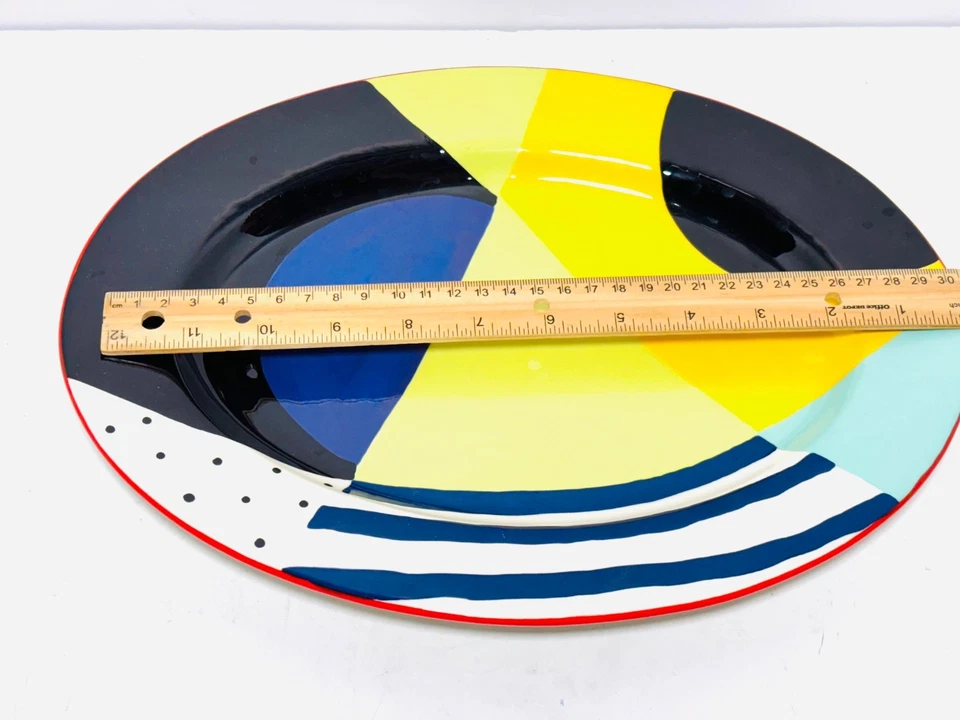 "Plato para servir Susan Eslick vintage, icónico de San Francisco 1997, ovalado de 13""" Foto 4 de 4