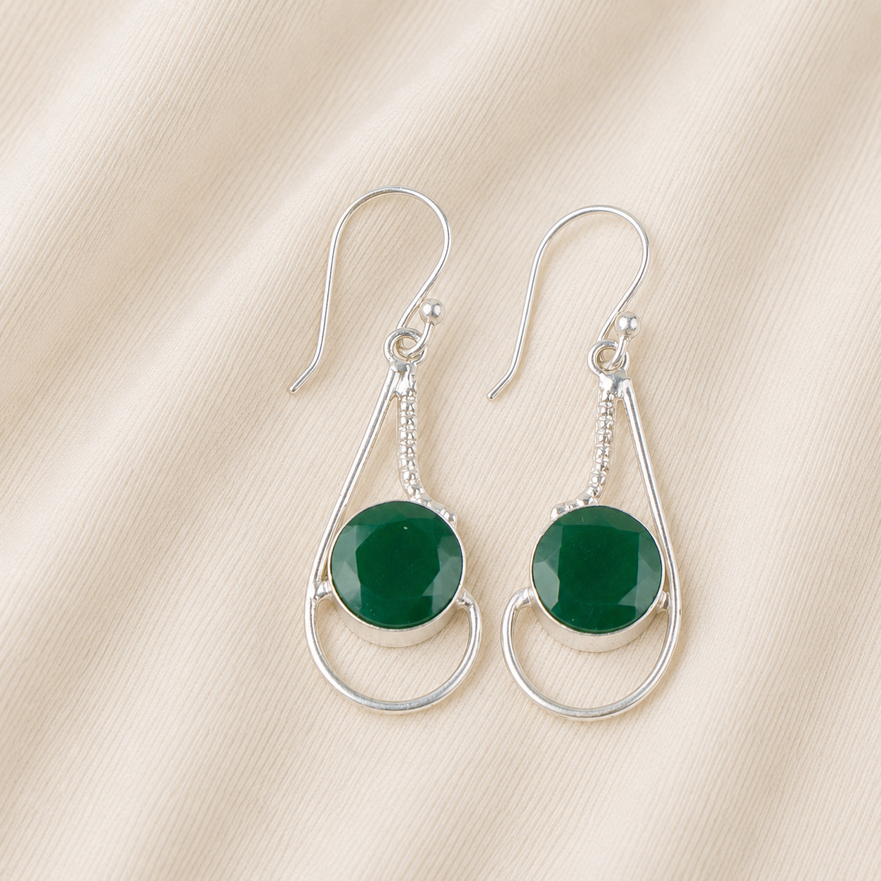 Pendiente de plata de ley 925 con piedras preciosas de ónix verde 1,90" diseñador para esposa regalo
