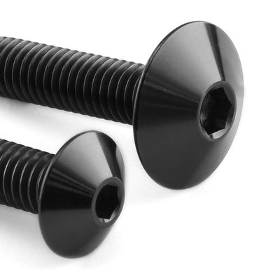 Pro-Bolt Titan Motorrad Bildschirm Schraubensatz - 4 Stück / Schwarz (TISK4BK)
