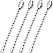 12-Inch Long Handle Mixing Spoons, Iced Teaspoons, Ice Cream Spoon, Stainless St