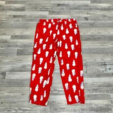 Hanna Andersson red snowman print mens pajama pants elastic waist size XL I41
