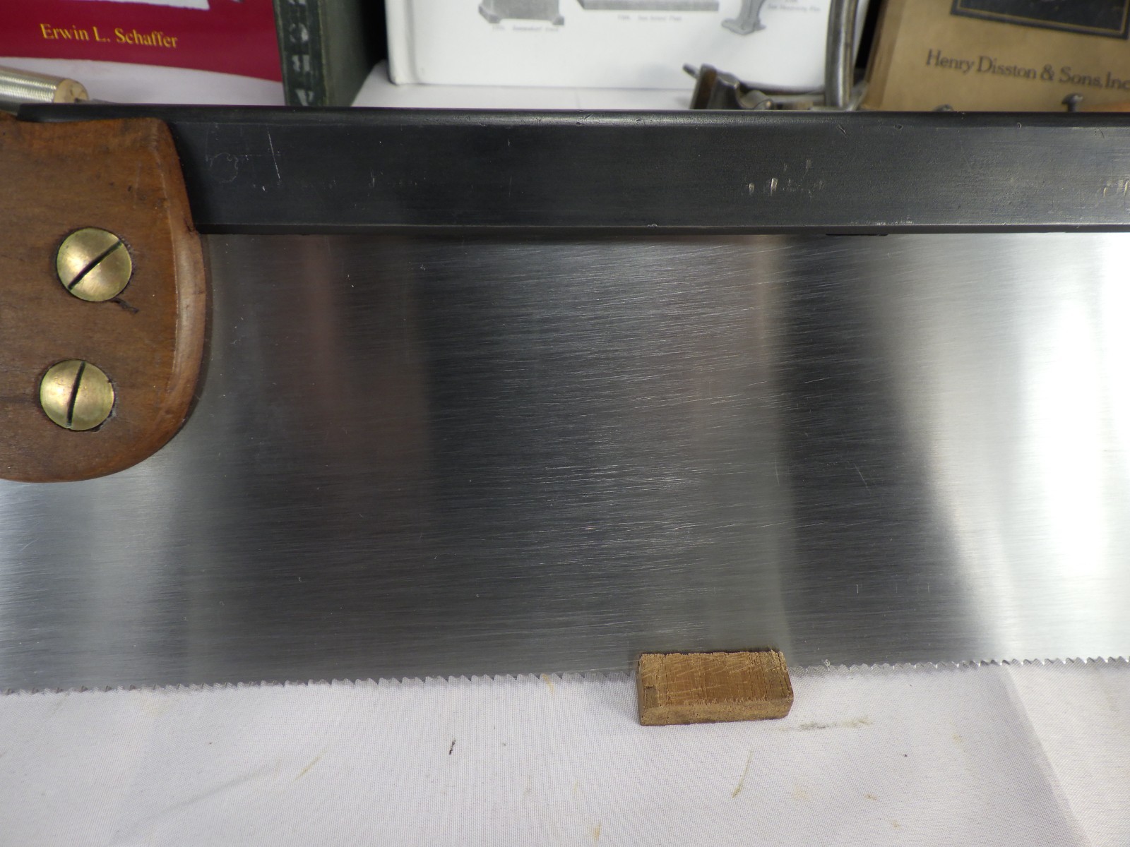 Disston 14" Back Saw, 12 ppi Cross Cut, New Saw Plate, 1896-17, inv 874