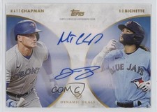 2022 Topps On Demand Dynamic Duals Blue 7/25 Matt Chapman Bo Bichette Auto 0s9t