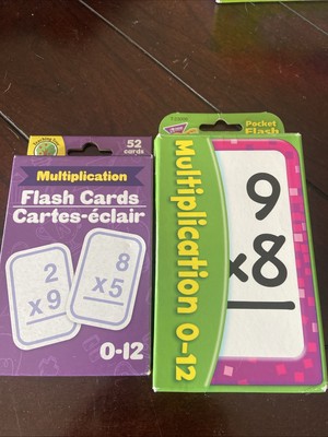 Lot Of 2 Math Flash Cards-Multiplication Ages 8 And Up Home Schooling